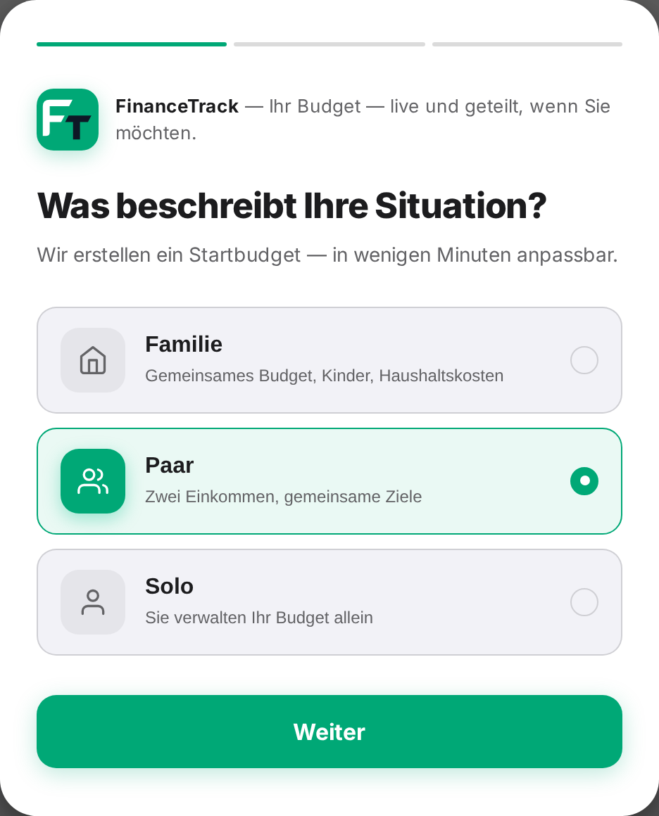 Onboarding step 1